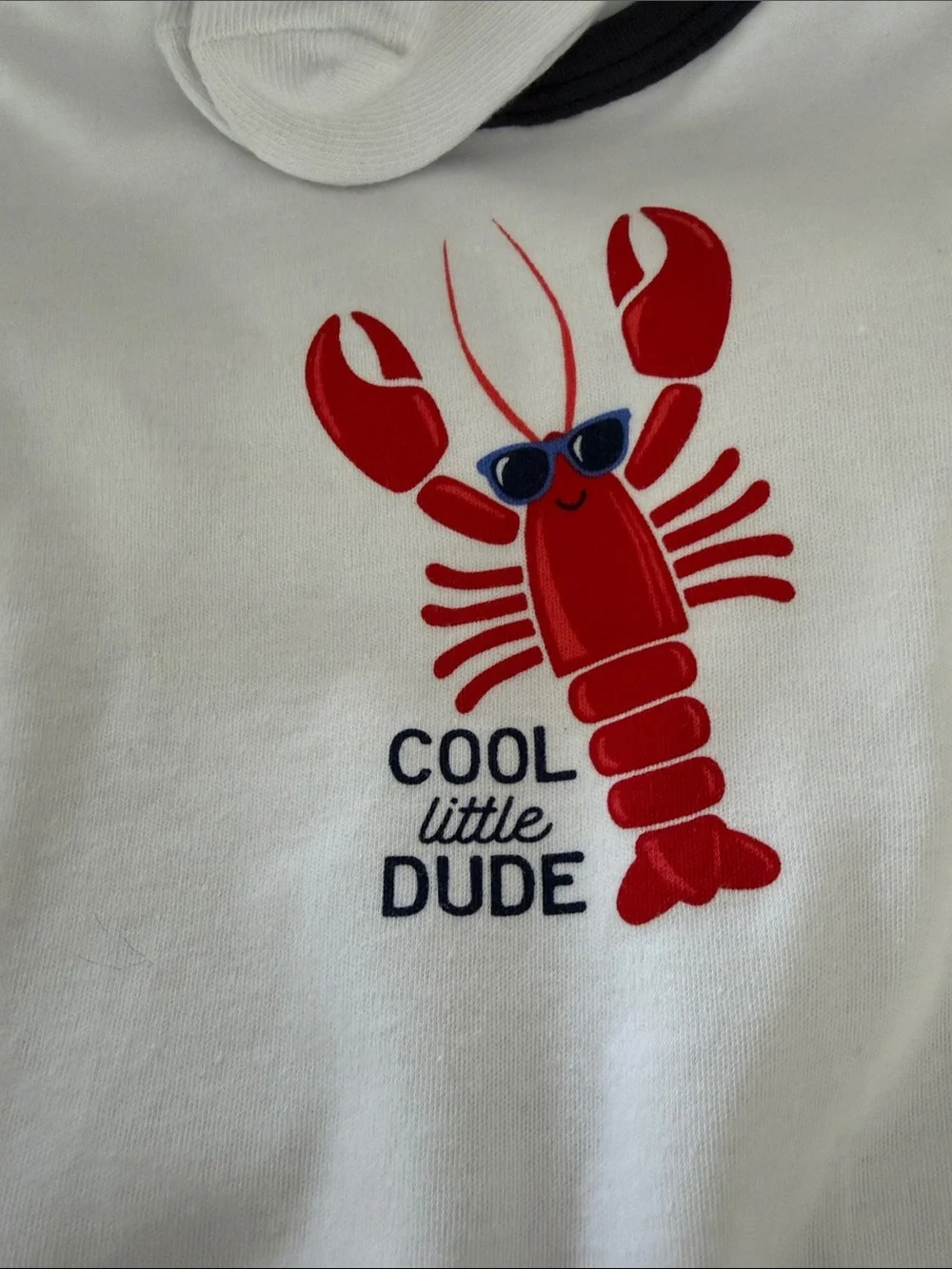 Hudson Baby White & Navy Lobster 